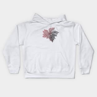 red and black leaf Kids Hoodie